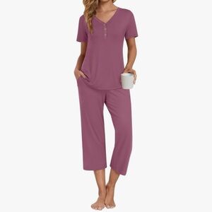 NWT - Anyally Women's Pajama Set Short Sleeve Top and Pants